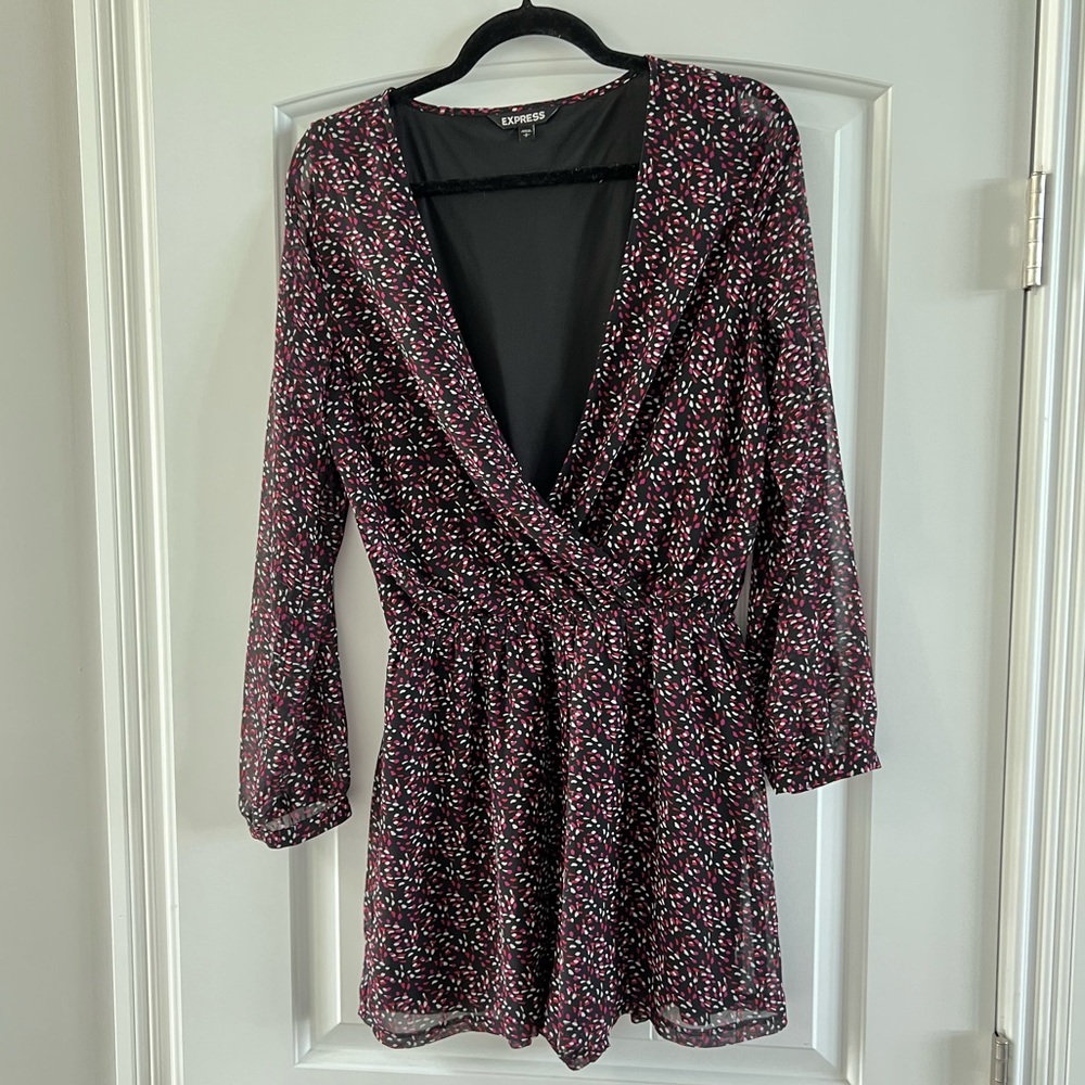 Express Woman’s Crossover Abstract Flowly Blouse … - image 2